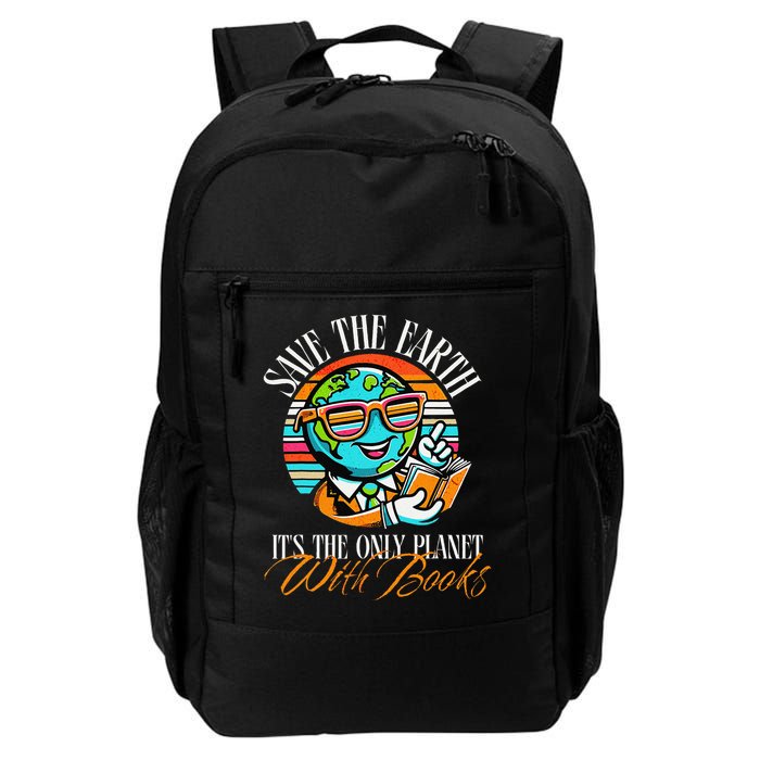 Retro Save The Earth Its The Only Planet with Books Reader Daily Commute Backpack