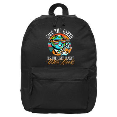 Retro Save The Earth Its The Only Planet with Books Reader 16 in Basic Backpack