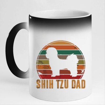 Retro Shih Tzu Dad Gift Daddy Apparel Dog Owner Pet Father 11oz Black Color Changing Mug