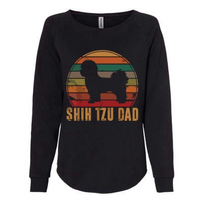 Retro Shih Tzu Dad Gift Daddy Apparel Dog Owner Pet Father Womens California Wash Sweatshirt