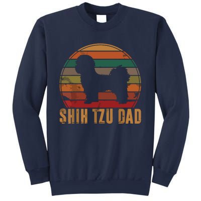 Retro Shih Tzu Dad Gift Daddy Apparel Dog Owner Pet Father Sweatshirt