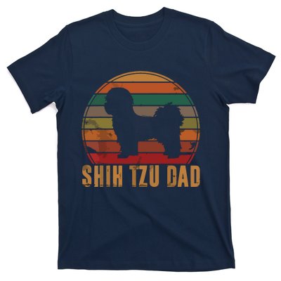 Retro Shih Tzu Dad Gift Daddy Apparel Dog Owner Pet Father T-Shirt