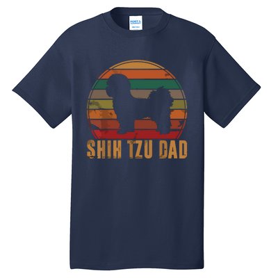 Retro Shih Tzu Dad Gift Daddy Apparel Dog Owner Pet Father Tall T-Shirt