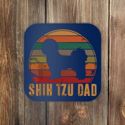 Retro Shih Tzu Dad Gift Daddy Apparel Dog Owner Pet Father Coaster