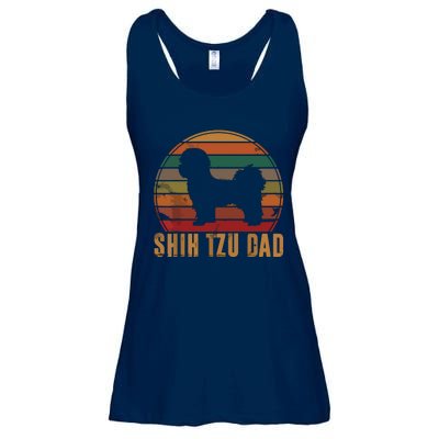 Retro Shih Tzu Dad Gift Daddy Apparel Dog Owner Pet Father Ladies Essential Flowy Tank