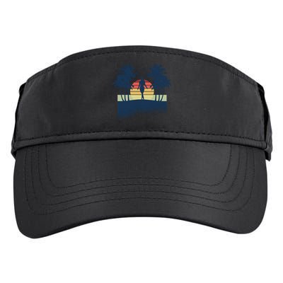 Retro Sunset Tropical Vacation Adult Drive Performance Visor