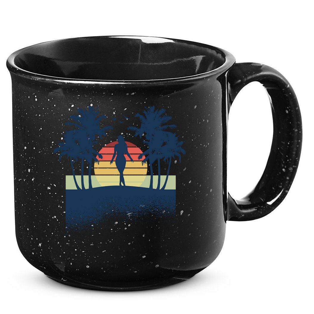 Retro Sunset Tropical Vacation 15oz Campfire Ceramic Mug
