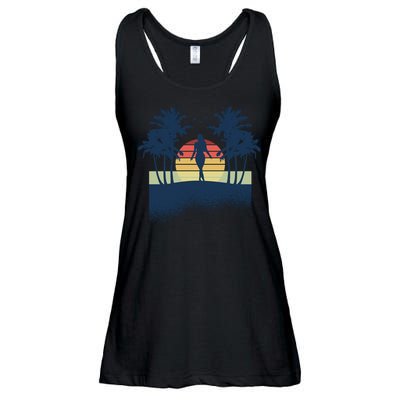 Retro Sunset Tropical Vacation Ladies Essential Flowy Tank