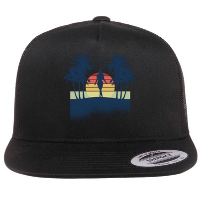 Retro Sunset Tropical Vacation Flatbill Hat