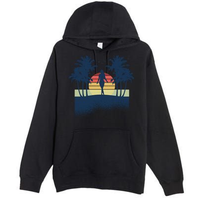 Retro Sunset Tropical Vacation Premium Pullover Hoodie