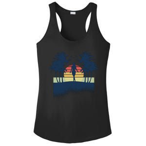 Retro Sunset Tropical Vacation Ladies PosiCharge Competitor Racerback Tank