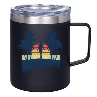 Retro Sunset Tropical Vacation 12oz Stainless Steel Coffee Mug
