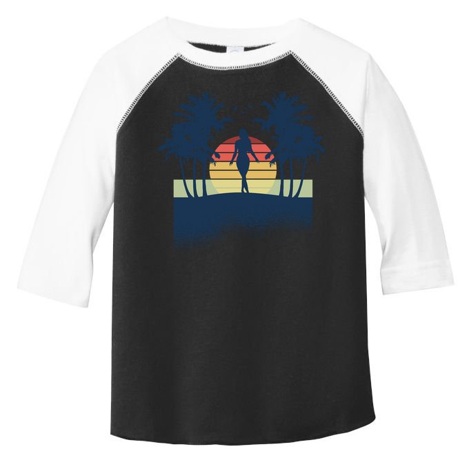 Retro Sunset Tropical Vacation Toddler Fine Jersey T-Shirt