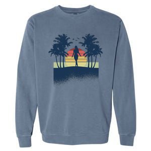 Retro Sunset Tropical Vacation Garment-Dyed Sweatshirt