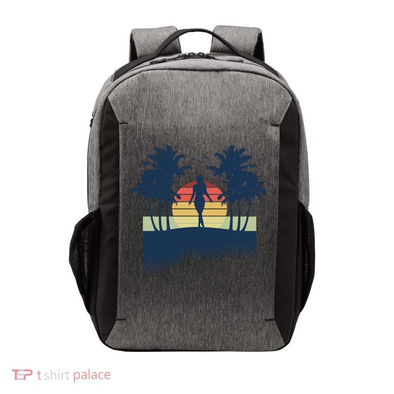 Retro Sunset Tropical Vacation Vector Backpack