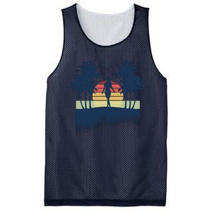 Retro Sunset Tropical Vacation Mesh Reversible Basketball Jersey Tank