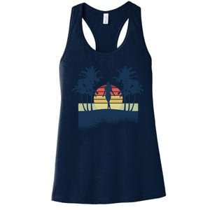 Retro Sunset Tropical Vacation Women's Racerback Tank