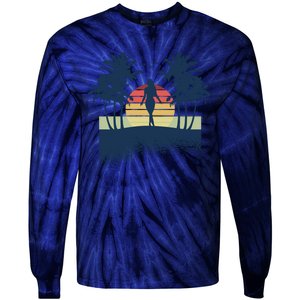 Retro Sunset Tropical Vacation Tie-Dye Long Sleeve Shirt