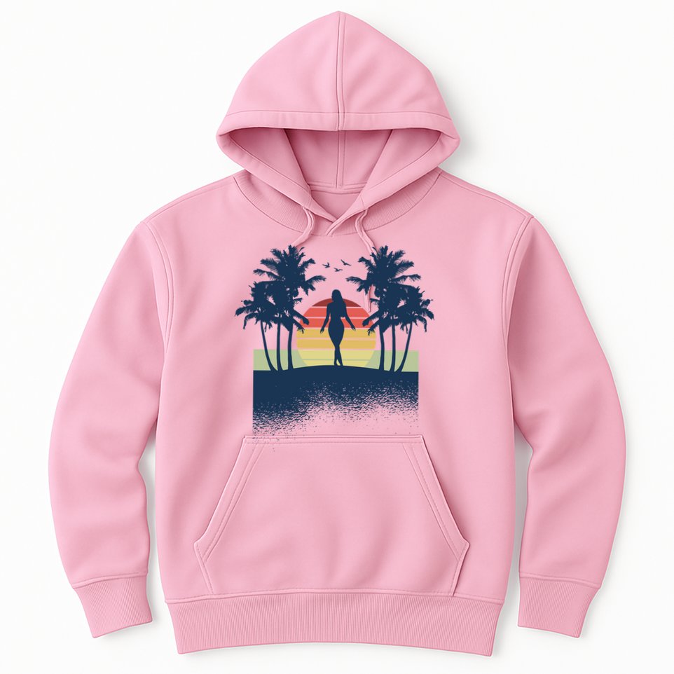 Retro Sunset Tropical Vacation Hoodie