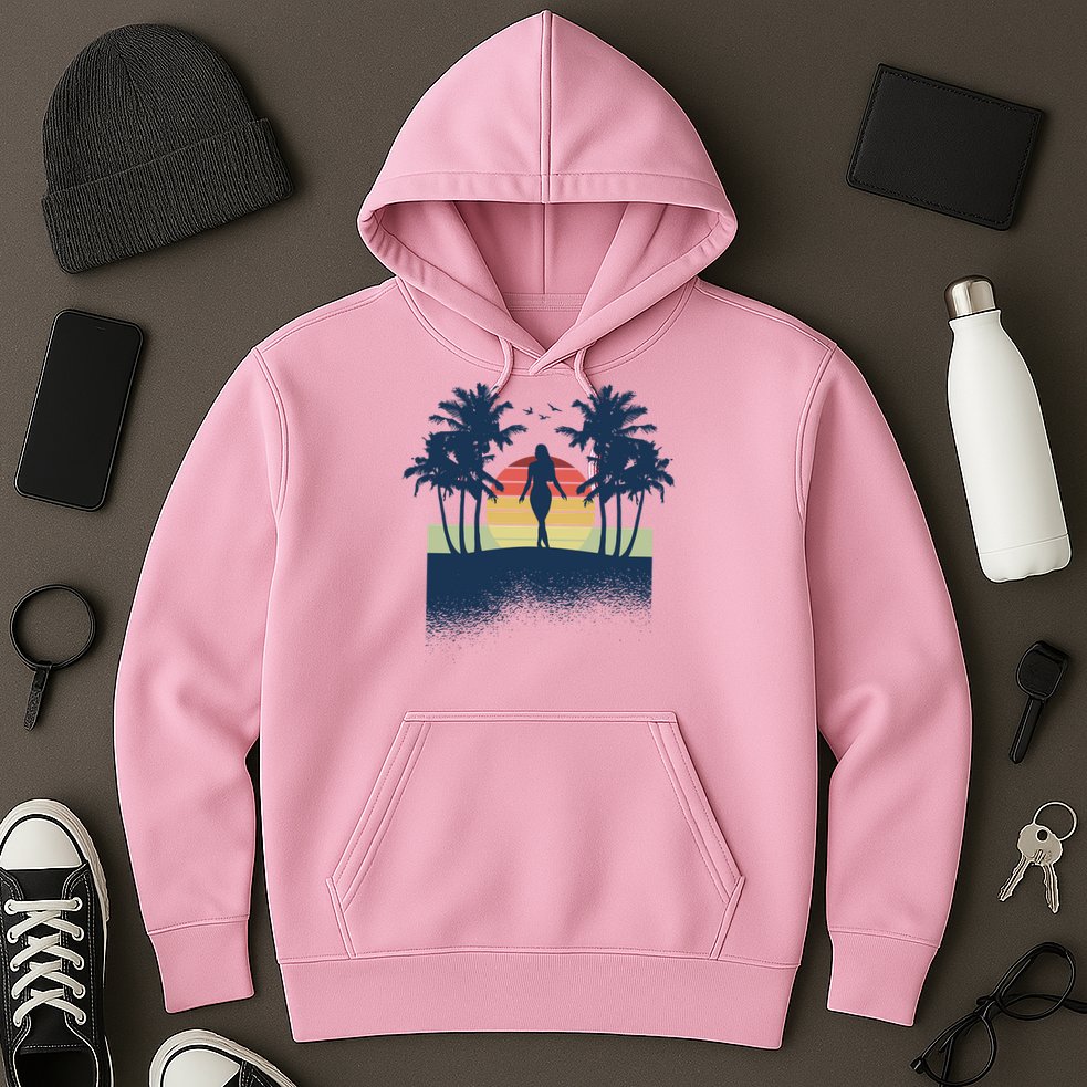 Retro Sunset Tropical Vacation Hoodie