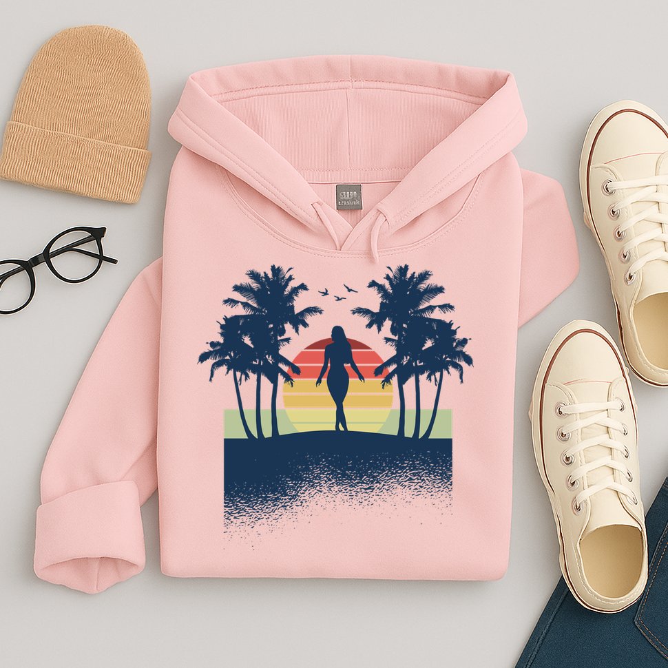 Retro Sunset Tropical Vacation Hoodie
