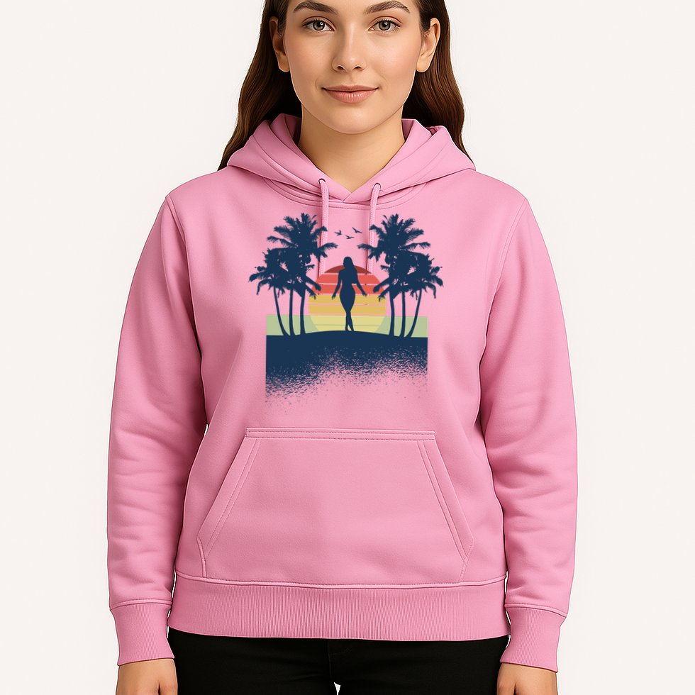 Retro Sunset Tropical Vacation Hoodie
