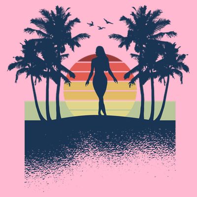 Retro Sunset Tropical Vacation T-Shirt