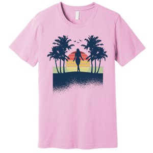 Retro Sunset Tropical Vacation Premium T-Shirt