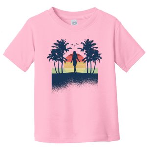 Retro Sunset Tropical Vacation Toddler T-Shirt