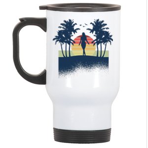 Retro Sunset Tropical Vacation Stainless Steel Travel Mug