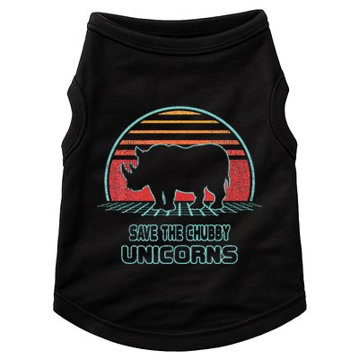 Rhino Save The Chubby Unicorns Retro 80s Style Funny Doggie Tank