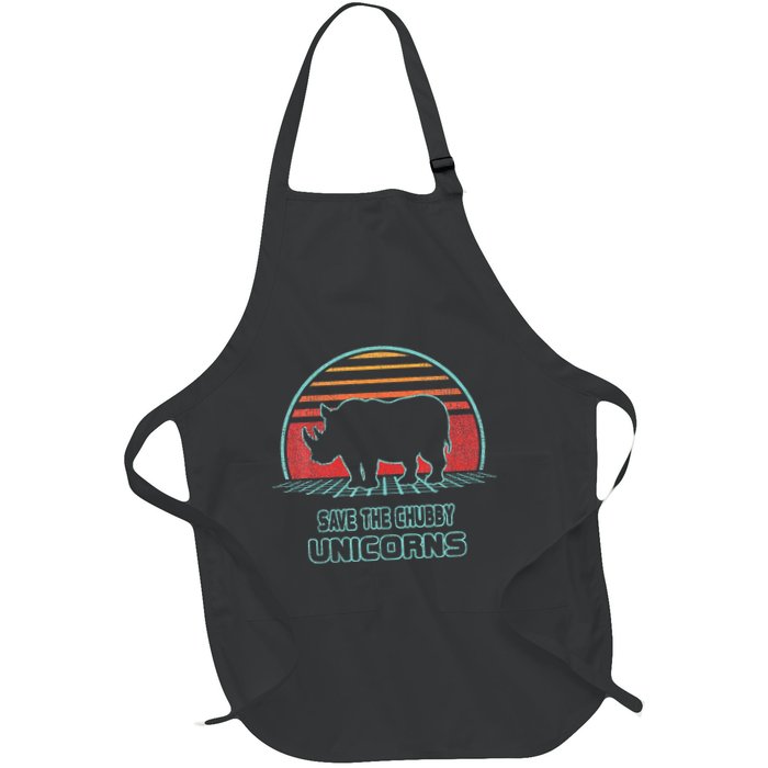 Rhino Save The Chubby Unicorns Retro 80s Style Funny Apron