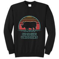 Rhino Save The Chubby Unicorns Retro 80s Style Funny Sweatshirt