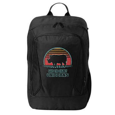 Rhino Save The Chubby Unicorns Retro 80s Style Funny City Backpack