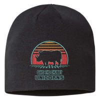 Rhino Save The Chubby Unicorns Retro 80s Style Funny Sustainable Beanie