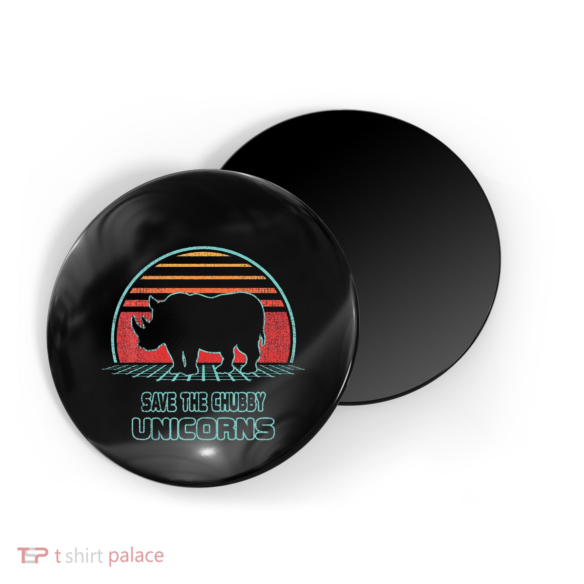 Rhino Save The Chubby Unicorns Retro 80s Style Funny Magnet
