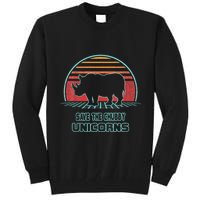Rhino Save The Chubby Unicorns Retro 80s Style Funny Tall Sweatshirt