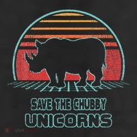 Rhino Save The Chubby Unicorns Retro 80s Style Funny 25L Jumbo Tote