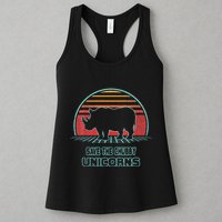 Rhino Save The Chubby Unicorns Retro 80s Style Funny Womens Tank Top