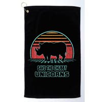Rhino Save The Chubby Unicorns Retro 80s Style Funny Golf Towel