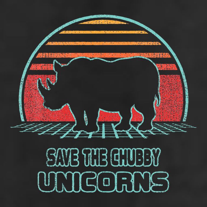 Rhino Save The Chubby Unicorns Retro 80s Style Funny Microfiber Hand Towel