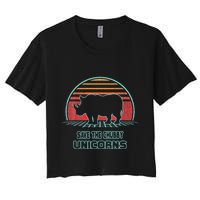 Rhino Save The Chubby Unicorns Retro 80s Style Funny Crop Top