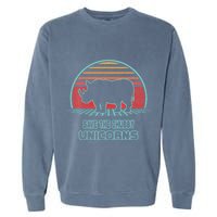 Rhino Save The Chubby Unicorns Retro 80s Style Funny Garment-Dyed Sweatshirt