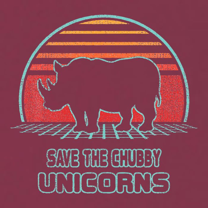 Rhino Save The Chubby Unicorns Retro 80s Style Funny 16oz Travel Tumbler