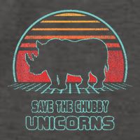 Rhino Save The Chubby Unicorns Retro 80s Style Funny Vector Backpack