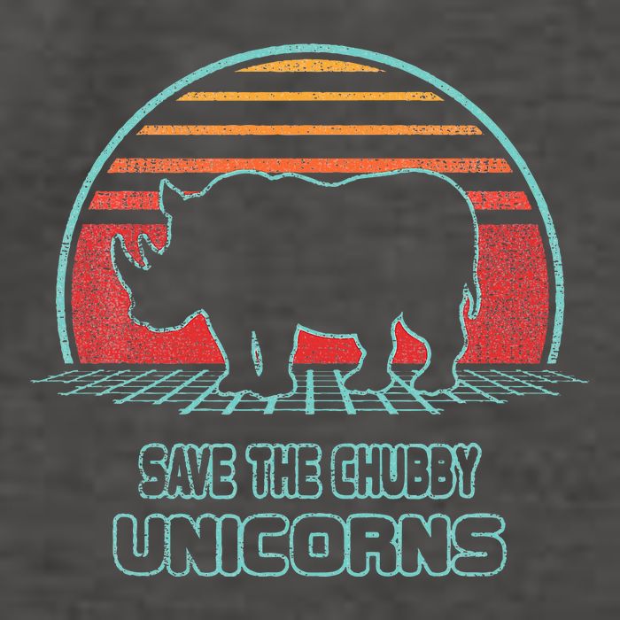Rhino Save The Chubby Unicorns Retro 80s Style Funny Vector Backpack