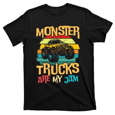 Retro Sunset Truck Vintage Monster Trucks Are My Jam T-Shirt