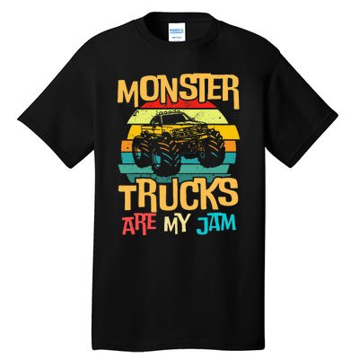 Retro Sunset Truck Vintage Monster Trucks Are My Jam Tall T-Shirt