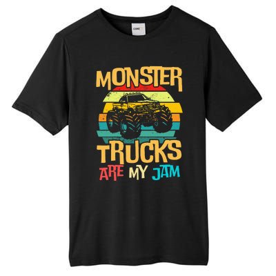 Retro Sunset Truck Vintage Monster Trucks Are My Jam Tall Fusion ChromaSoft Performance T-Shirt