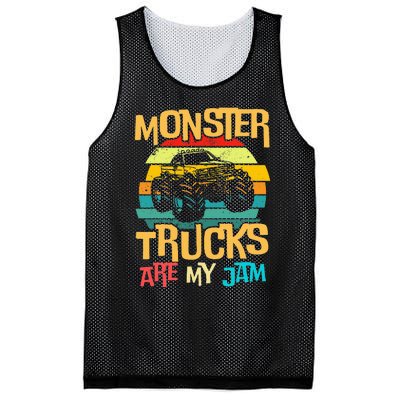 Retro Sunset Truck Vintage Monster Trucks Are My Jam Mesh Reversible Basketball Jersey Tank